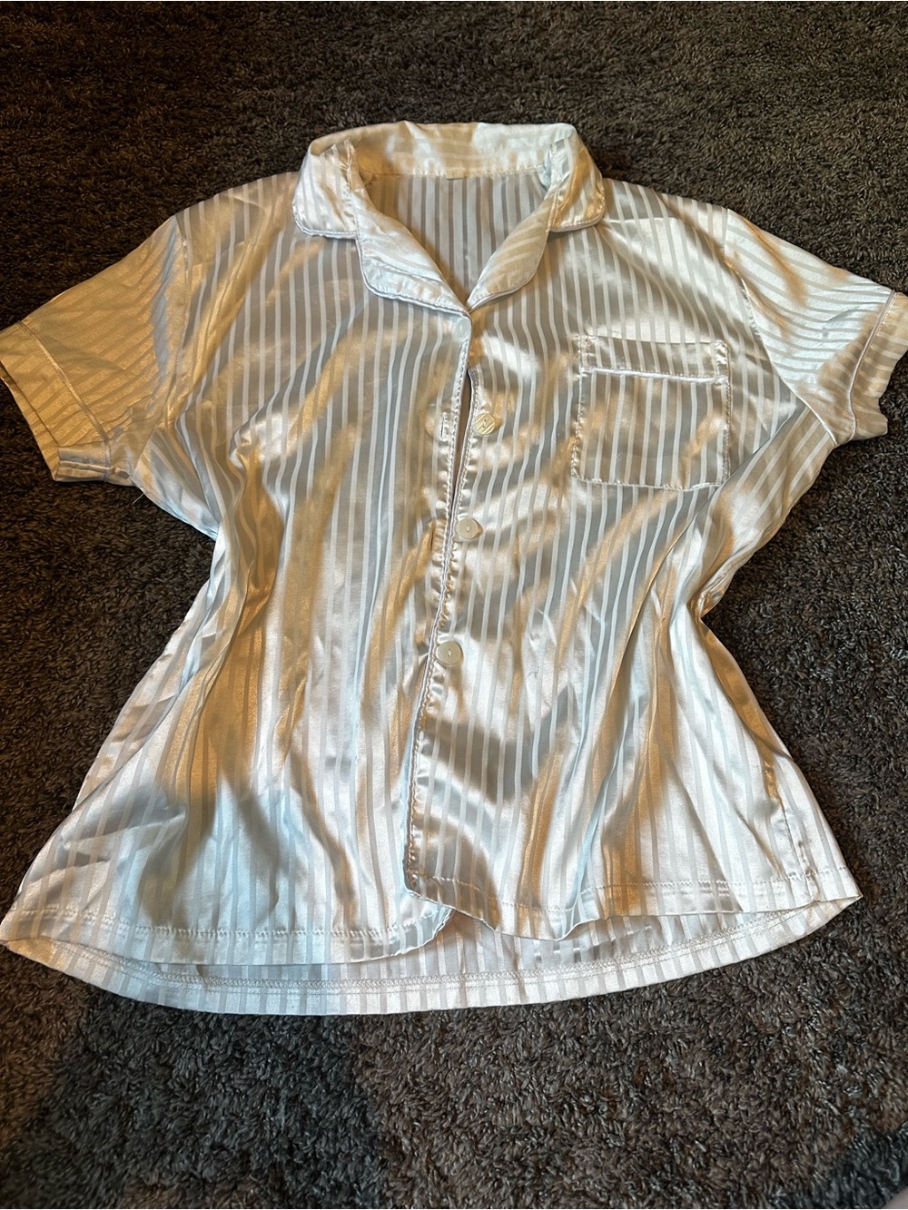 Target Silky Striped Short Pajama Set - White - Picture 3 of 3